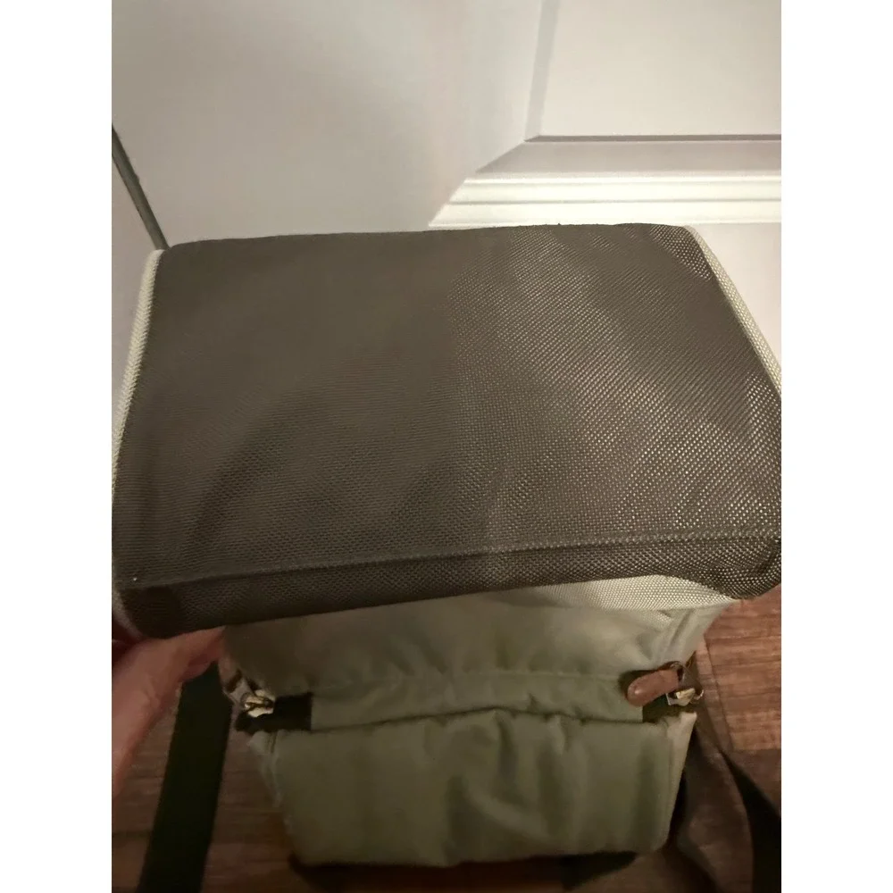 Eddie Bauer‎ Insulated Lunch Bag Cooler Medium Olive Green Brown Crossbody Strap